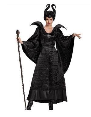 F1666Maleficent Deluxe Christening Black Gown Adult Plus Costume
